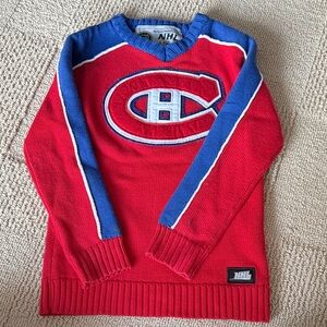 NHL Red and Blue Crewneck knit Sweater (for boys)